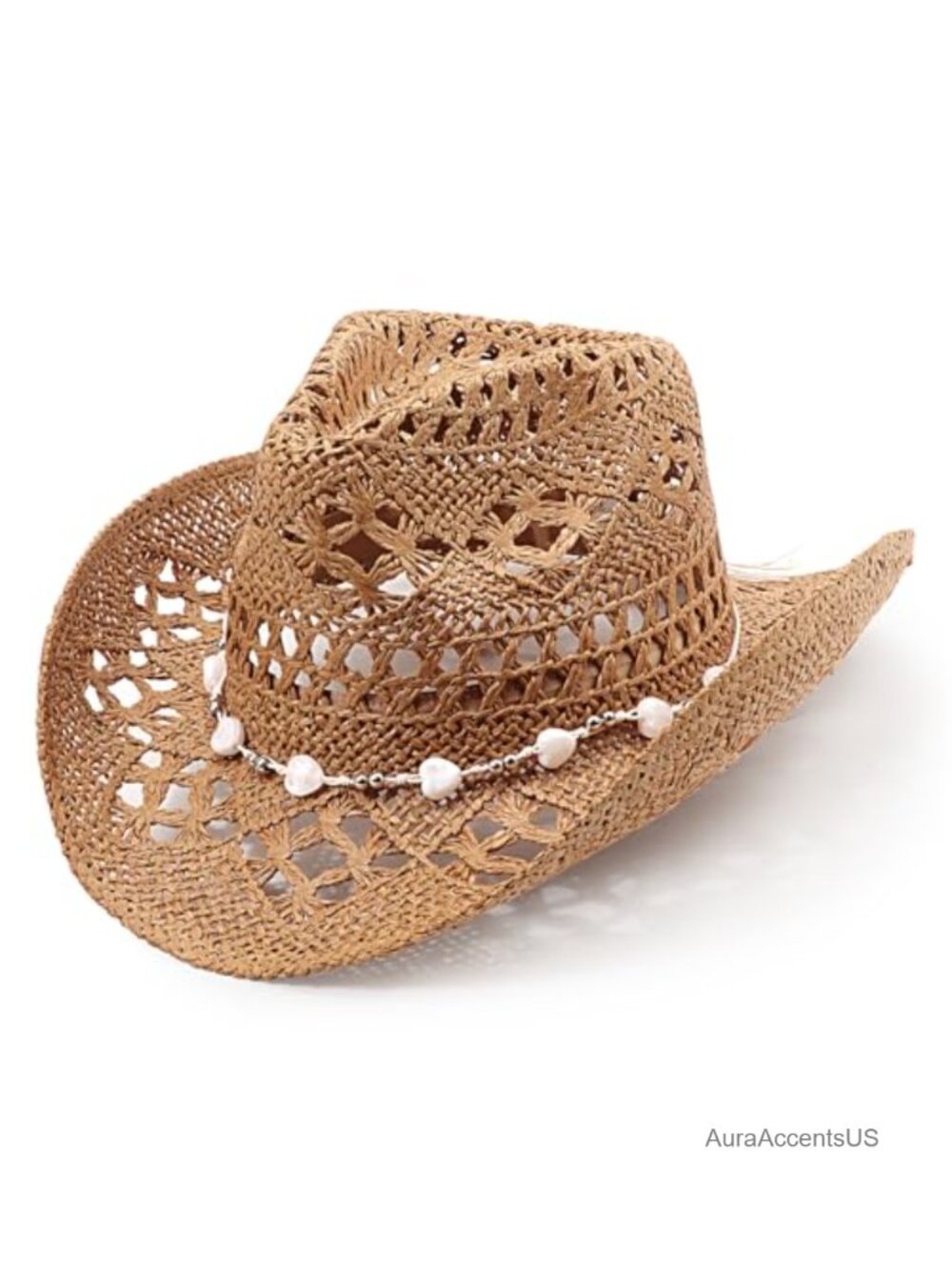 Woven Straw Cowboy Cowgirl Hat Shapeable Brim Womens Western Beach Sun Hat